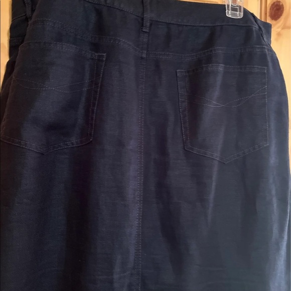 Navy linen pencil skirt - Picture 4 of 8